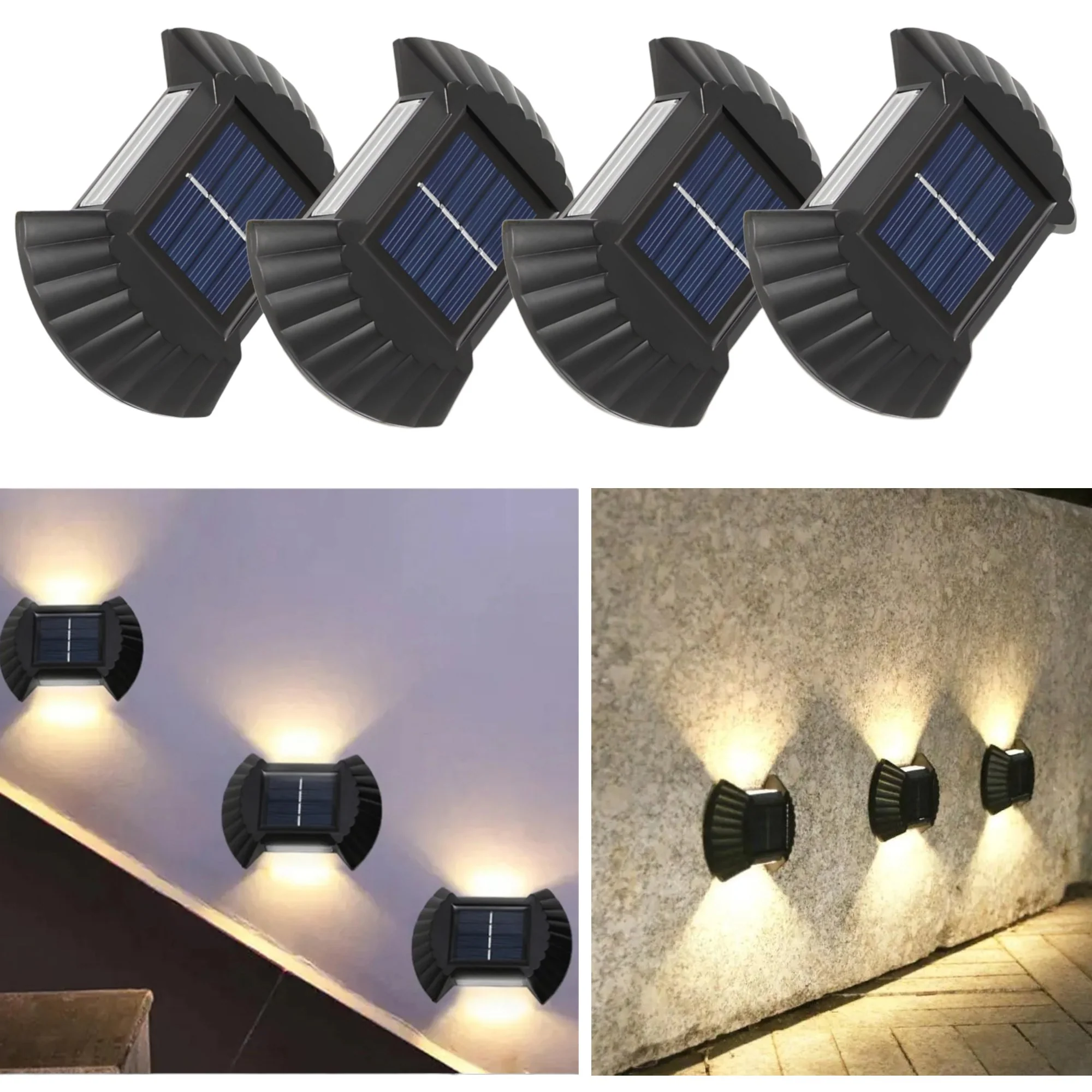 Solarna lampa za zid –  Set od 4 komada